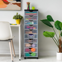 Set de 4 boîtes de rangement empilables – Plastique transparent